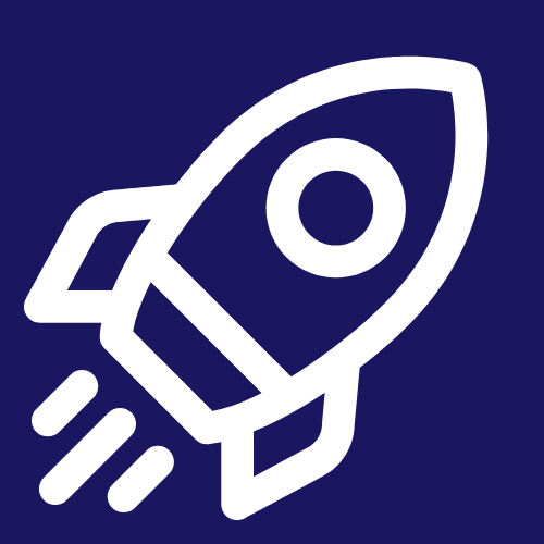 Rocketship blasting off
